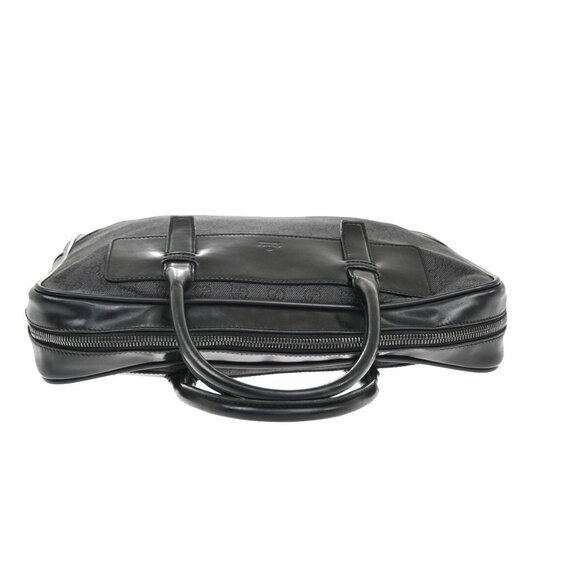 GUCCI GG Pattern Denim Briefcase Hand Bag Canvas Leather Black GHW Italy - Picture 5 of 5